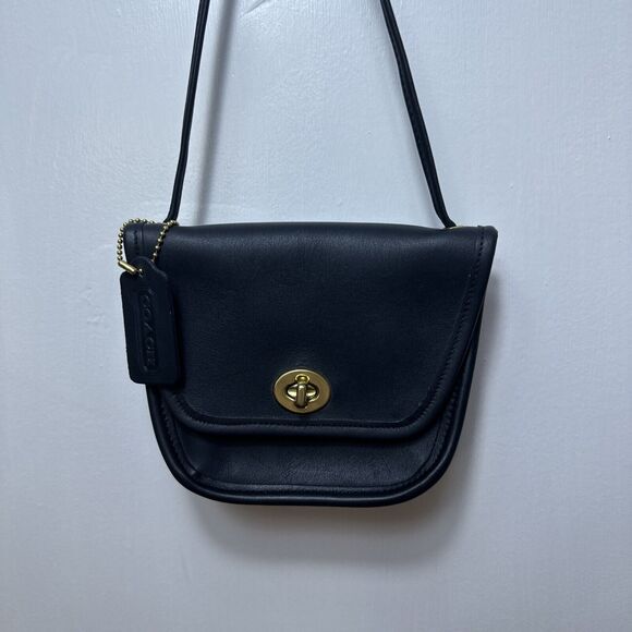 Vintage Coach Everett Crossbody Bag 9934 Navy USA 2000 Hang Tag Included - Picture 3 of 16